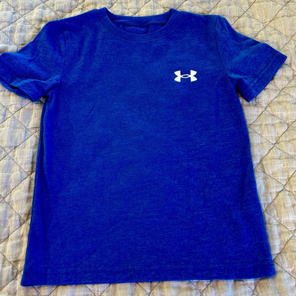 Under Armour Royal Blue Kids' Short Sleeve Tee with White Logo